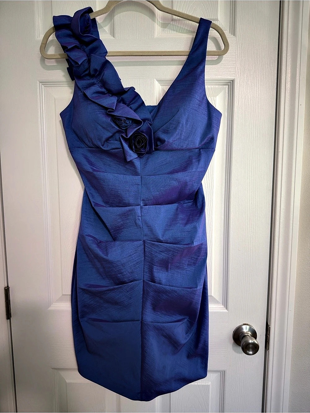 S.I. fashions Cottagecore party Ruffle Mini Dress in Blue Size 10P